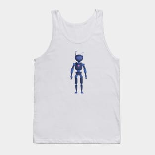 Cute girl robot dark blue Tank Top